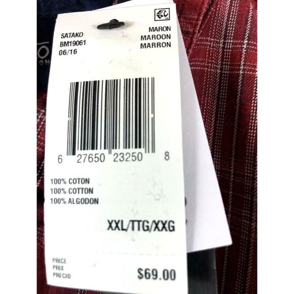 Buffalo David Bitton Shirt Mens XXL Long Sleeve Red Plaid 100% Cotton Modern $69 - Picture 4 of 5